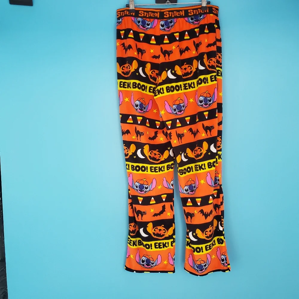 Disney Lilo & Stitch Pajama Pants Size Medium Halloween Flannel - Picture 3 of 8